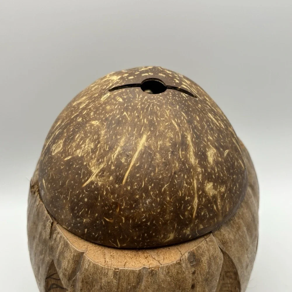Vintage Coconut Carved Monkey Bank Tiki Bar Decor Barware‎ Philippines Fun